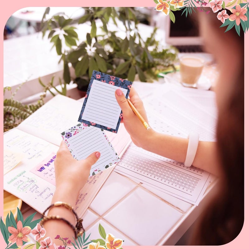 Chiisong 12 Pieces Flower Theme Sticky Notes Flower to Do List 3x4 Inch Floral Memo Pads for Floral Gift Adhesive Notepads for Office Home School Party Supplies Birthday Gift, 12 Styles - Image 2